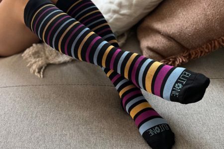 Elitone compression socks can help reduce stress.