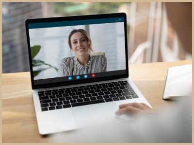 Woman having a video call