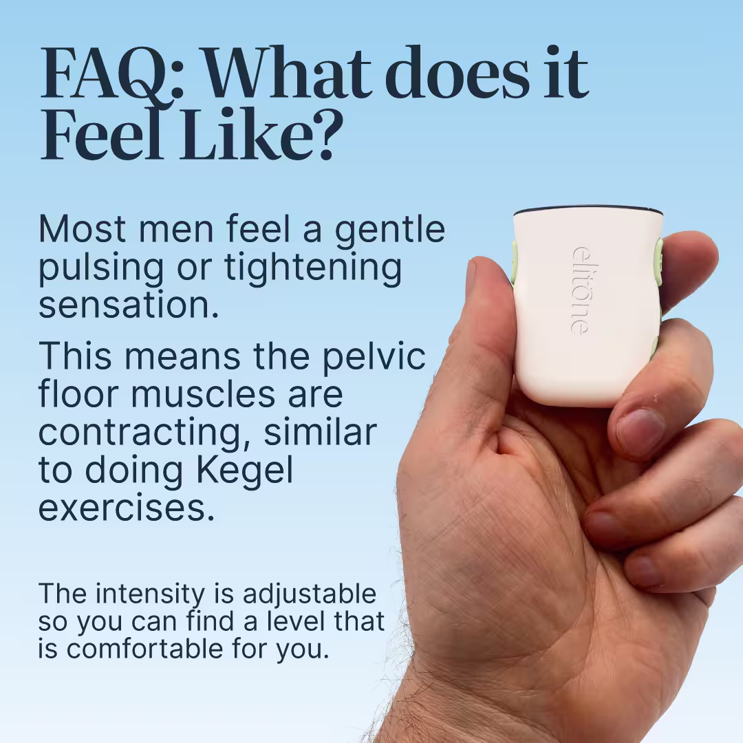 Elitone for men is comfortable and does the hard work of kegels for men