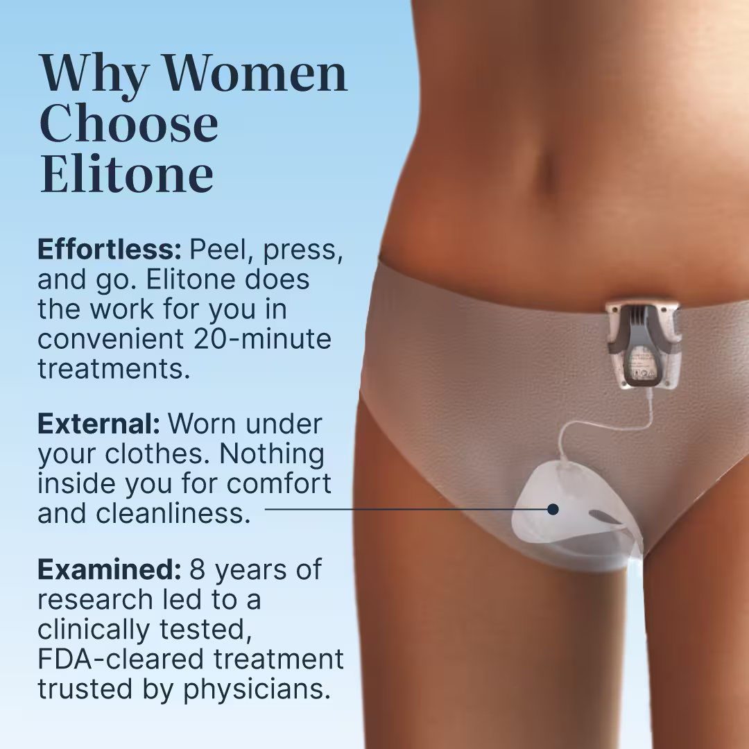 Women choose Elitone because its effortless, external and examined